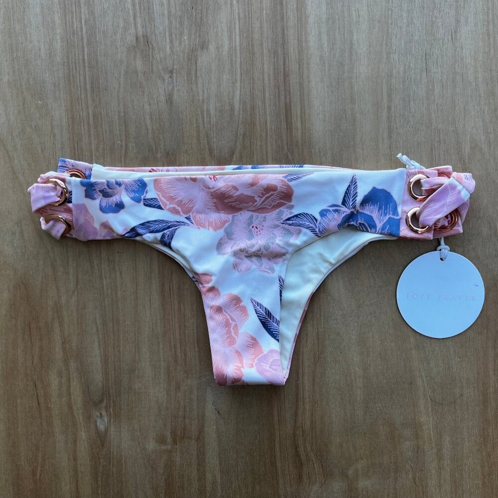 TORI PRAVER JEANE CHEEKY Women’s Floral Lined Bikini Bottoms sz XS NWT